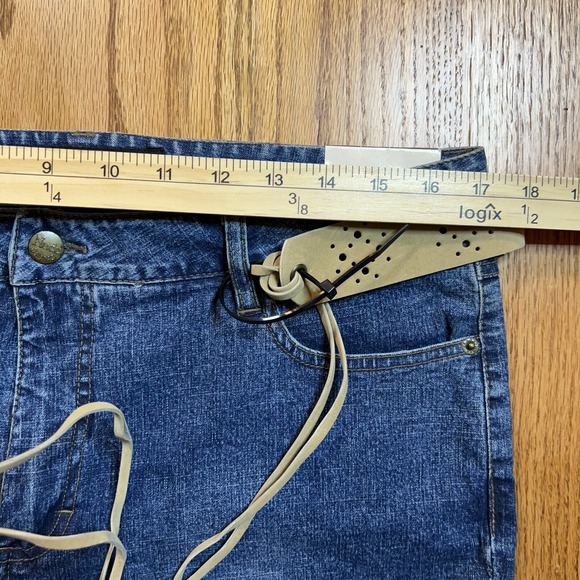 NWT Vintage 90s Mudd Bootcut Denim Jeans Y2K Juniors Size 18.5 Belt High Rise - Picture 7 of 12